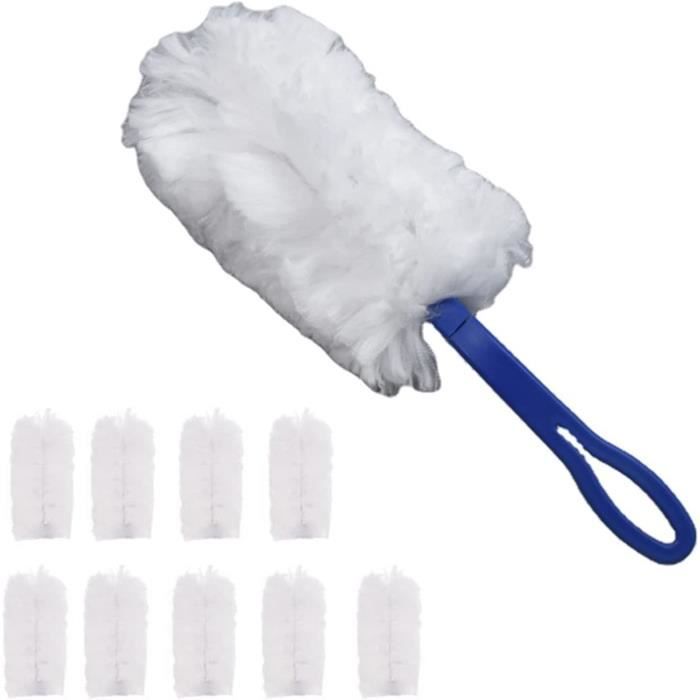 Plumeau Jetable Bleu Comprenant 1 Long Manche, 1 Manche Court Et 20 Recharges De Plumeau, Kit De