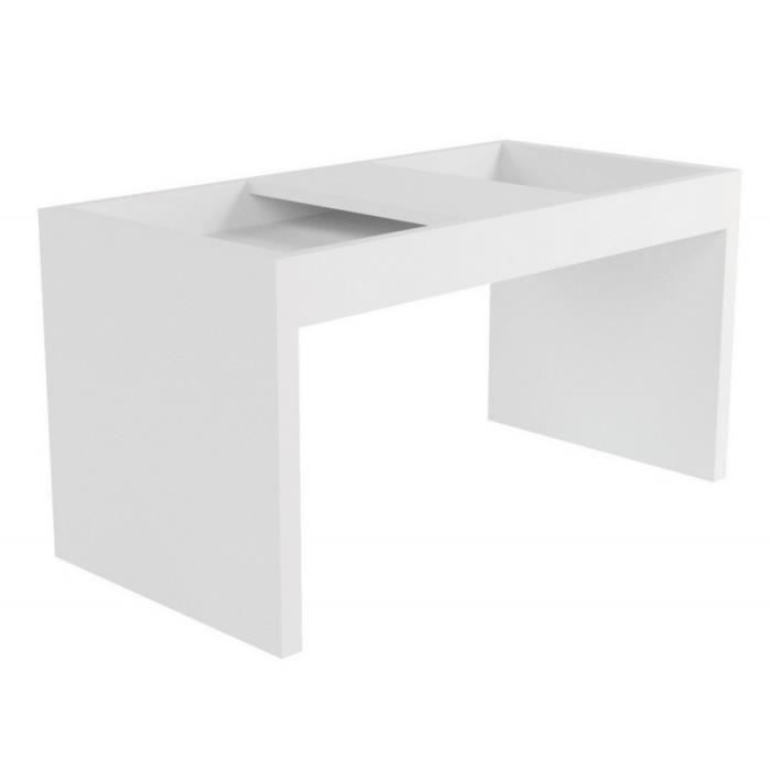 table basse rectangle 68 cm blanche - l 38.5 x l 36 x h 68 cm