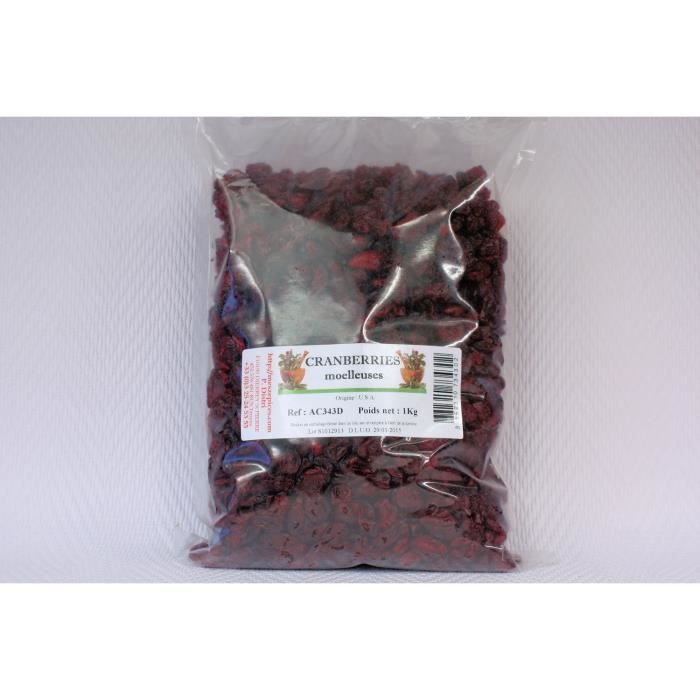 Cranberries moelleuses en sachet de 1 Kilogramme Cdiscount Au quotidien