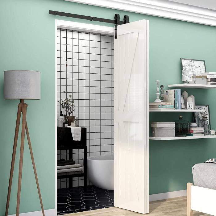 153cm Rail Porte Coulissante Pliante Kit Roulette Suspendue Systeme