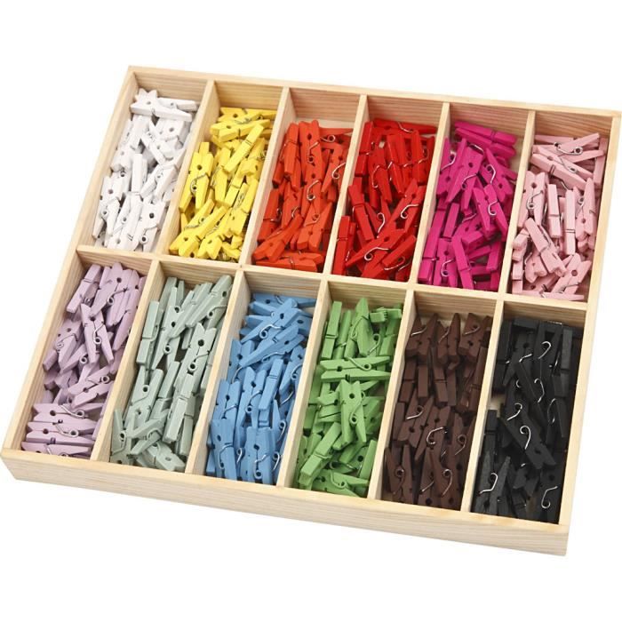 LWR CRAFTS Petites Pinces à Linge En Bois 4,8 Cm - Lot De 50 Pièces Noires
