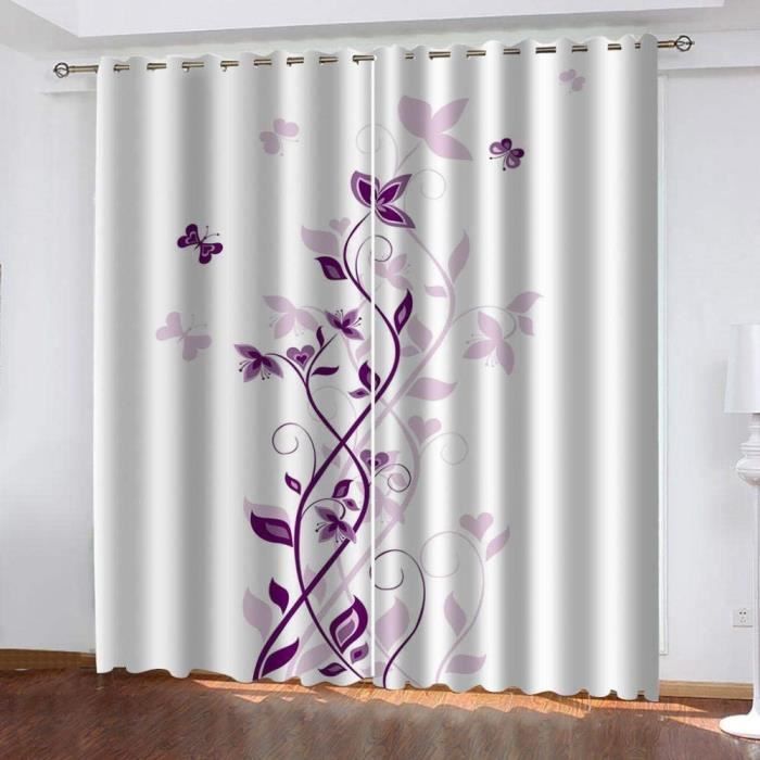Rideau Coulissant Sur Mesure – Impression Photo Motif Fleur Pustule Noire – Moderne