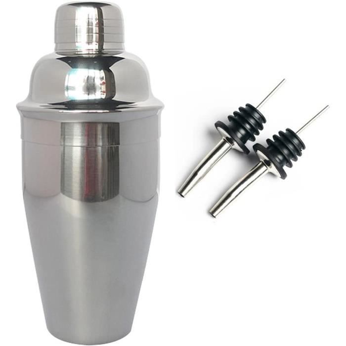 25 Oz 750 Ml Shaker Professionnel Avec Bouchon De Vin 2 Pack, Acier Inoxydable Sans Fuites