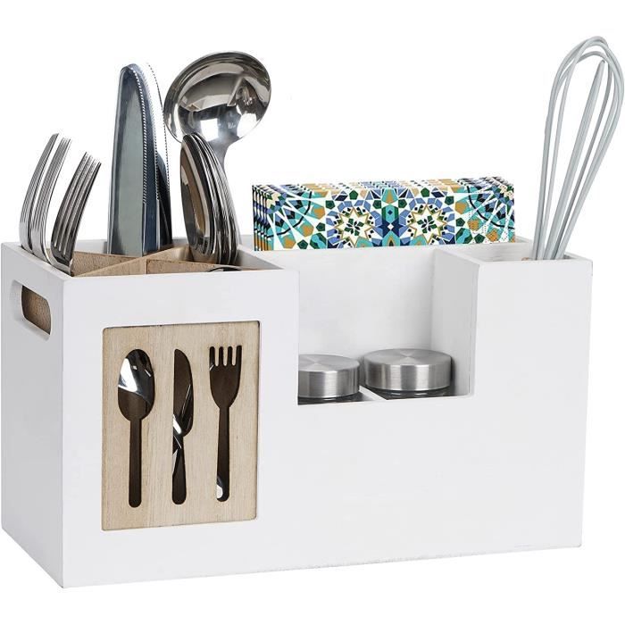 Range-Couverts En Bois Extensible - Organisateur De Tiroir De Cuisine