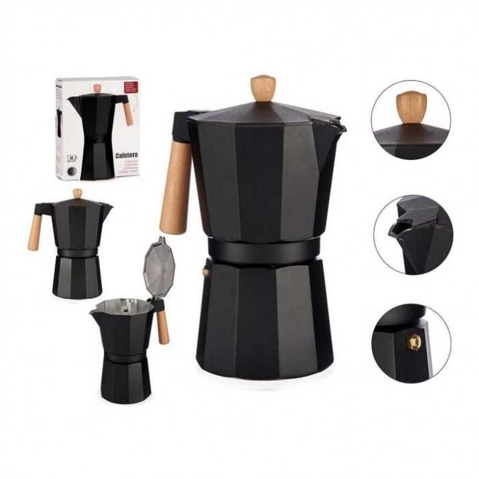 Cafetière Italienne 12 Tasses Bois Aluminium