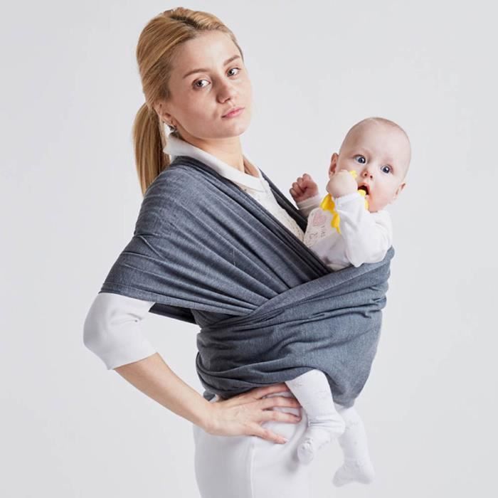 Écharpe de portage élastique pour bébé nouveau-né et enfant 16 kg 