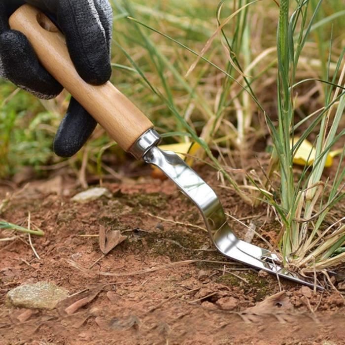 Désherbeur Manuel à 4 Dents En Acier Inox – Outil De Jardin Pour Enlever Les Mauvaises Herbes Facilement - 8