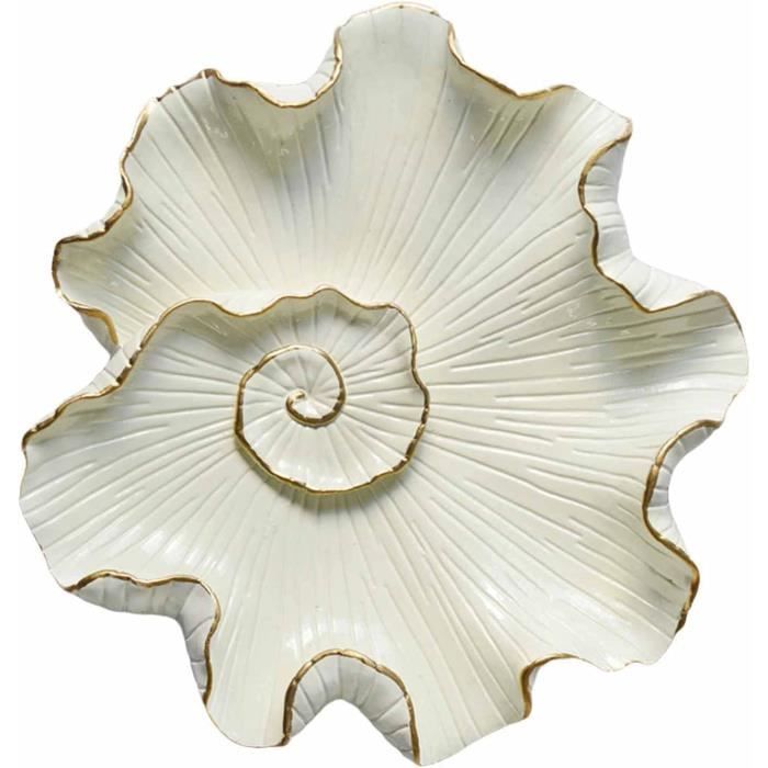 SEINHIJO Décoration Murale Fleur 3D Sculpture Art Moderne Cadeau Intérieur Maison Ornement pour Étagère Bureau Table Céramique 13cm