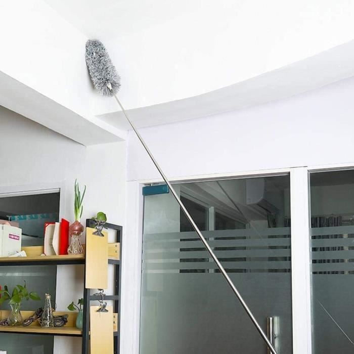 MKUN Plumeau en laine d'agneau extensible avec poignée en MKUN Plumeau en laine d'agneau extensible avec poignée en