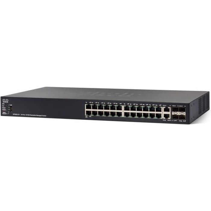Cisco SF550X-24P - Switch manageable Small Business 24 ports PoE+ 10/100 4 ports 10 Gigabit Ethernet (2 x 10GBase-T/SFP mixtes
