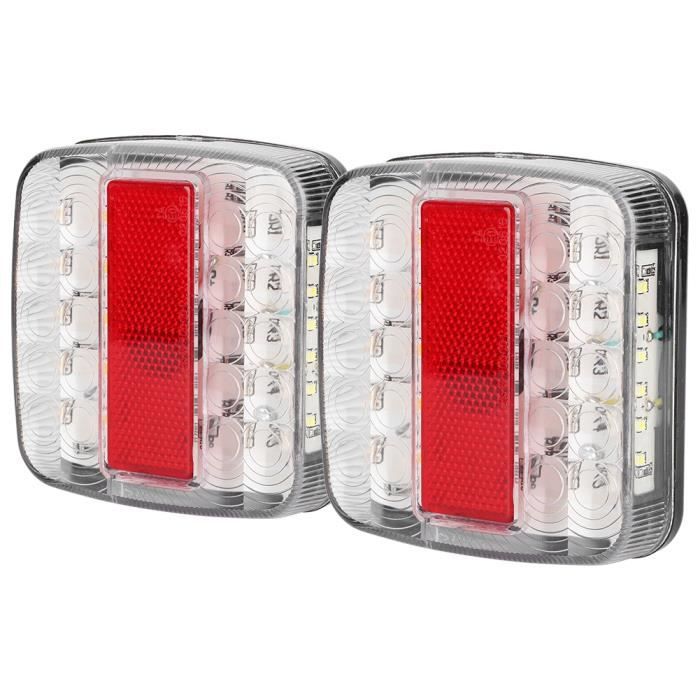 2 pièces 12 V/24 V 20 LED feux arrière doubles couleurs pour camion  remorque (couvercle de lampe blanche) auto optique - Cdiscount Auto