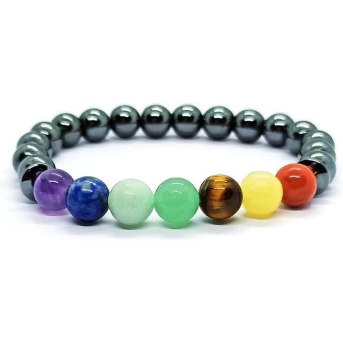 Bracelet 7 Chakras En Pierres Naturelles 8 Mm - Extensible Fait Main - Pour Femmes Et Hommes - Carte De Signification Incluse - 3
