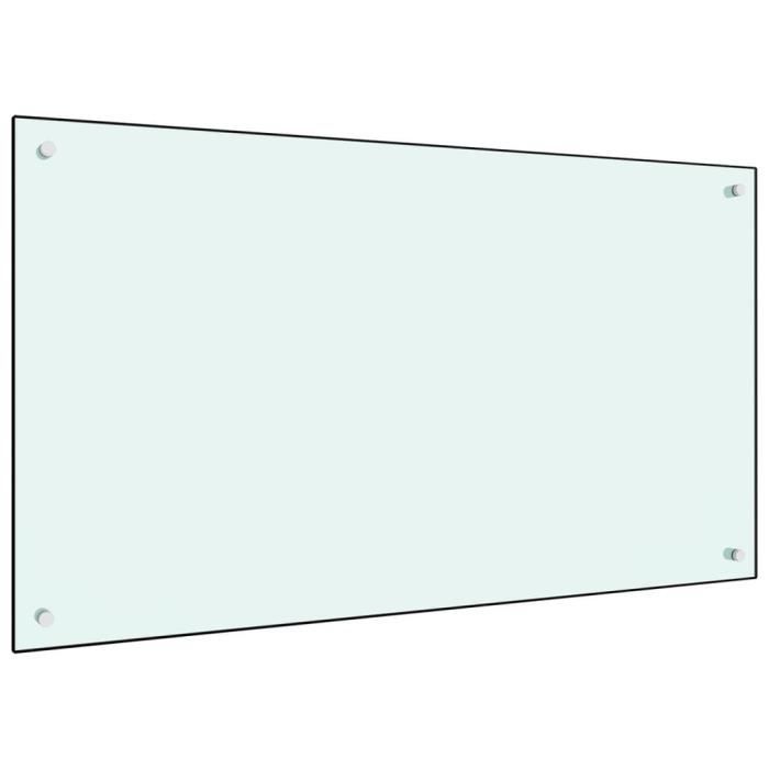 Pare-Éclaboussures Cuisine Verre Trempé 60x65cm - Protection Mur Marbre Avec Adhésif