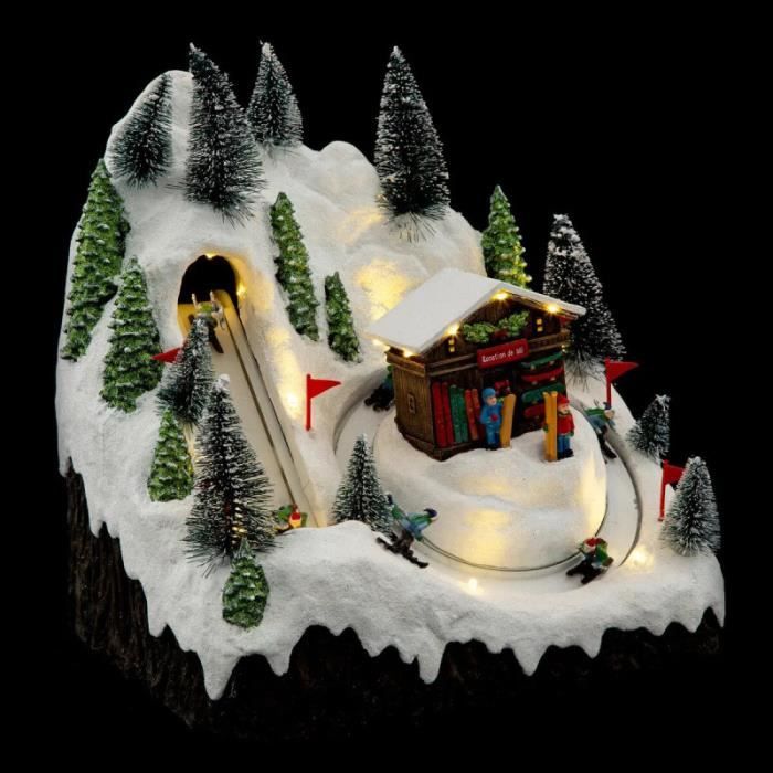 Village de Noël location de ski lumineux et animé - Multicolore