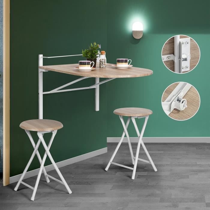 Furniturer Table Murale Rabattable Table De Cuisine Pliable Avec 2 Chaises L 84 X 60 Cm Achat Vente Table Murale Furniturer Table Murale Rab Soldes Sur Cdiscount Des Le 20 Janvier Cdiscount