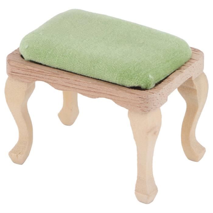 Tabouret de maison de poupée - OMABETA - Miniature - Blanc - Bois - 4