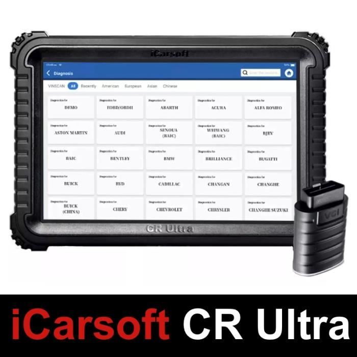 iCarsoft CR Ultra | Valise Diagnostic Auto Pro Multimarques | Diagnostique Pro OBD2 | Codage Injecteurs | FAP | TPMS | ADBlue | Outi