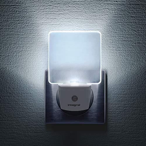 Integral Veilleuse LED Pack X2, avec Détecteur Automatique Jour/Nuit, format Prise Electrique Blanc Mat