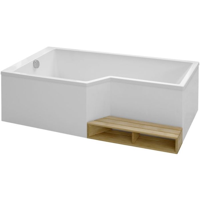 Baignoire bain douche 150 x 80 cm JACOB DELAFON Neo blanc brillant gauche