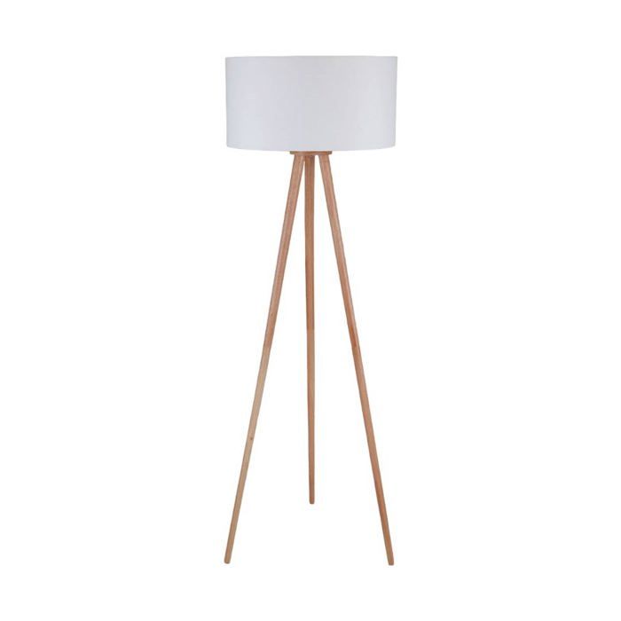Lampadaire salon - Lindby - lampe sur pied - Tissu textile Bois - bois blanc