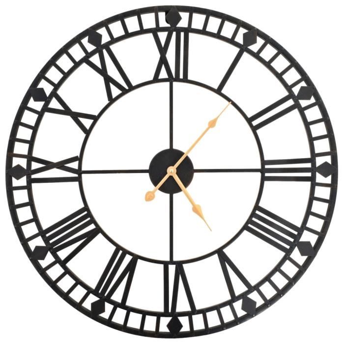 LV.LIFE Horloge murale vintage avec mouvement a quartz Metal 60 cm XXL MOO Cdiscount Maison