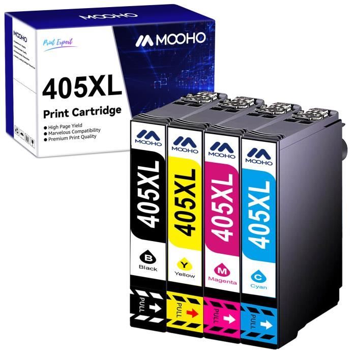 Lot 5 Cartouches D'encre 407XL Compatibles Epson Workforce Pro - 2 Noires, 1 Cyan, 1 Magenta, 1 Jaune | Haut Rendement