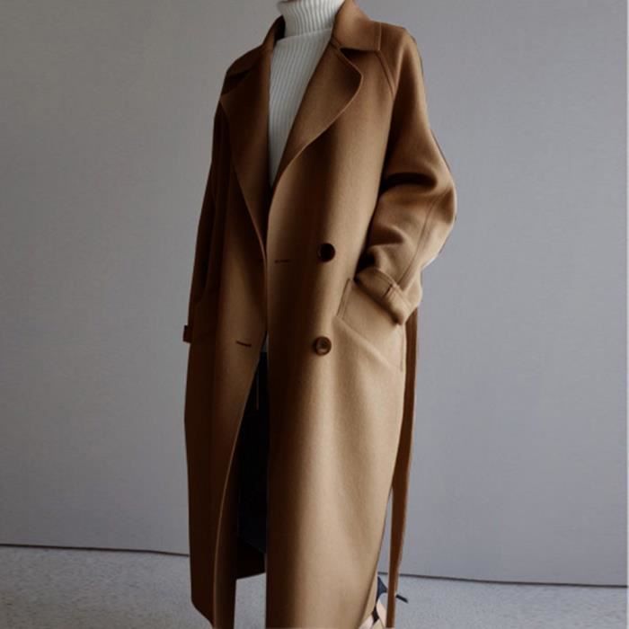 Manteau long on sale beige laine femme