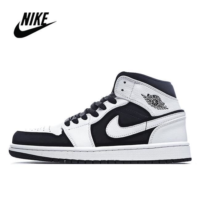 Air-Jordan 1 midlight gris fum?�e original, chaussures de basketball, pour hommes et femmes 