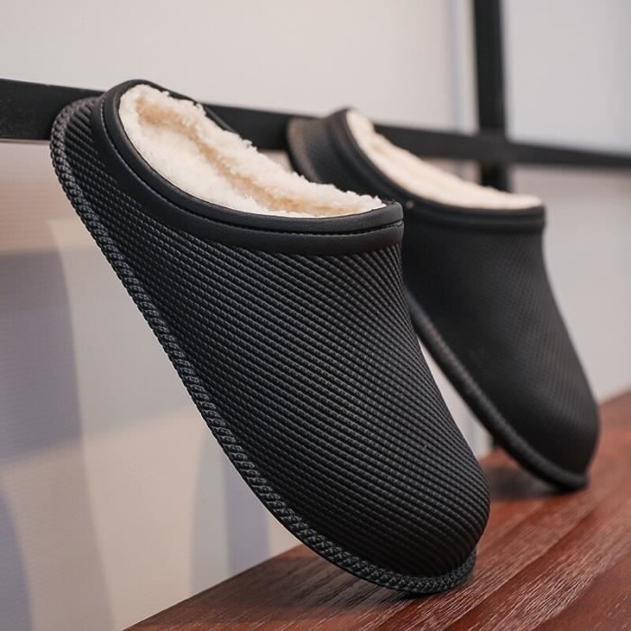 Chaussons D'hiver Femme/homme - Pantoufles Fermées En Peluche - Semelle Antidérapante Et Mousse Mémoire - Confort Chaud
