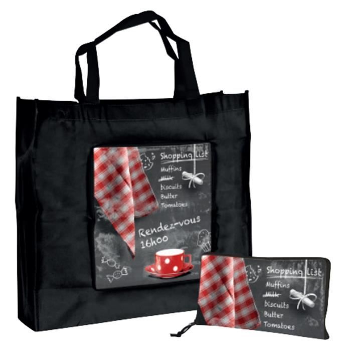 Sac Cabas de Courses ROUGE ARDOISE CAFE Pliable Shopping Retro Vintage Idee Cadeau Original Pour Femme Orval Creations Rouge Rouge Noir Cdiscount Bagagerie Maroquinerie