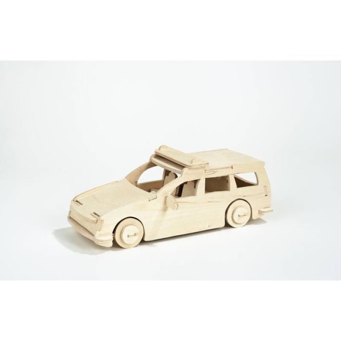 Jeu de construction en bois modèle voiture de police 18 x 7 x 7,5 cm