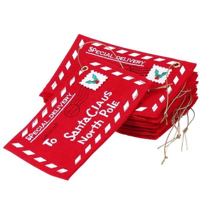 10 pièces enveloppe de noël suspendus tissu rouge enveloppes de père  VILLAGE DE NOEL - MANEGE DE NOEL - DECOR DE NOEL - Cdiscount Maison