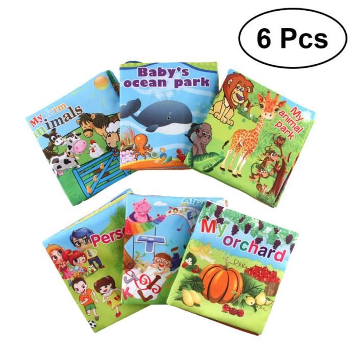 6 Pieces Bebe Tissu Livre Educatif Doux Apprentissage Precoce Non Toxique Livre Electronique Enfant Livre Interactif Enfant Cdiscount Jeux Jouets