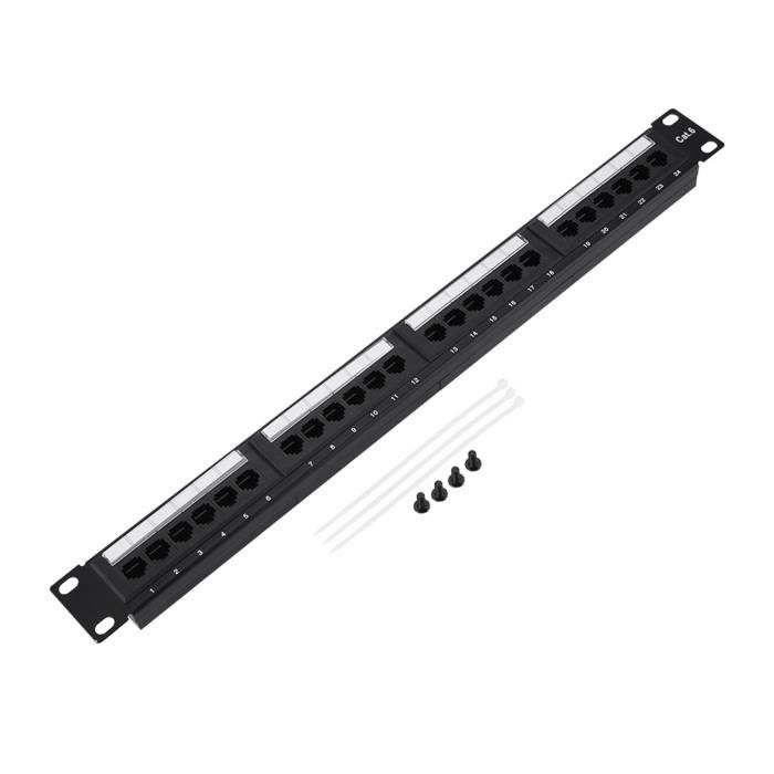 Panneau Brassage Réseau HB-DIGITAL 6 Ports CAT 6a - Modules Keystone RJ45 Femelle