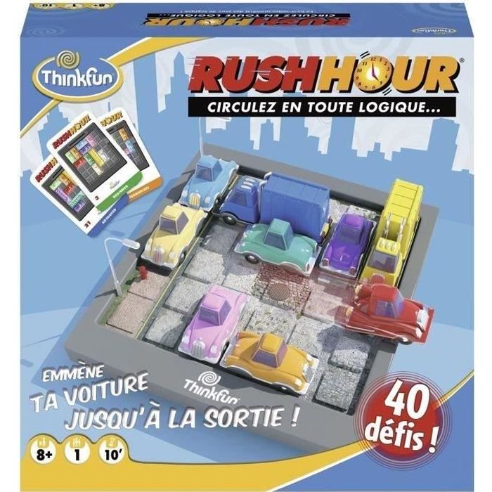Rush Hour - Ravensburger - Casse-tête Think Fun - 40 défis 4 niveaux - A jouer seul ou plusieurs dès
