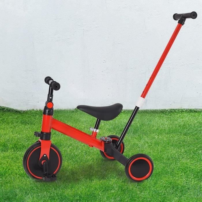 Tricycle évolutif Bébé Avec Poignée Parent - Pliable, Panier, Capote - Blanc, 5 Couleurs - De 1 à 4 Ans - 10