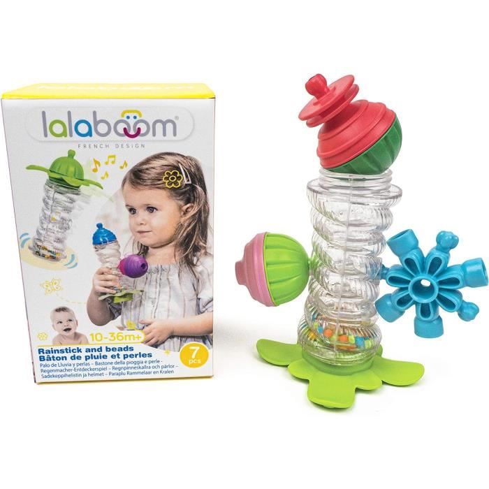 Lalaboom – 4 Géo-formes Et Perles De Motricité – Jouet éveil 10 Mois à 4 Ans – 12 Pièces – Montessori