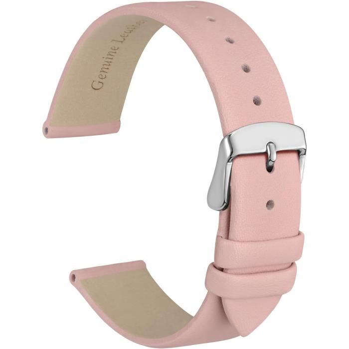 WOCCI Bracelet Montre Cuir Véritable - Bande De Remplacement Élégante 8mm à 22mm Avec Boucle Acier Inoxydable