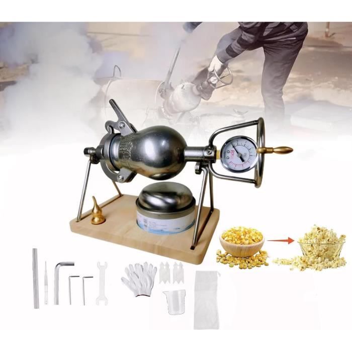 Machine à Pop-corn Traditionnelle En Acier Inoxydable - Capacité 328ml - Pour Maison, Style Rétro