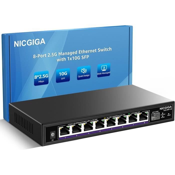 8 Port 2.5G Web Smart Managed Ethernet Switch With 10Gbps Sfp Uplink ...