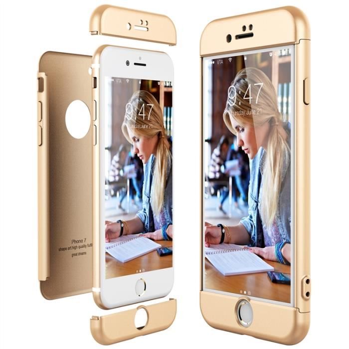 MRSTER Coque pour iPhone 7 Plus 3 en 1 Ultra Mince en PC Rigide Premium Slim 360 degrés Protection intégrale Antichoc pour Apple iPhone 7 Plus/iPhone 8 Plus 5,5. 