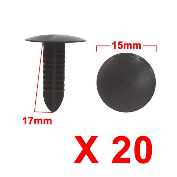 sourcingmap 50pcs 7mm plastique x 55mm Diam/ètre trou fixation vis retenue Rivet Clip capot