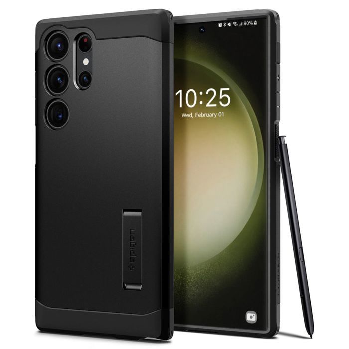 Coque Téléphone - Spigen - Tough Armor - Samsung Galaxy S23 Ultra - Noir - Protection Renforcée