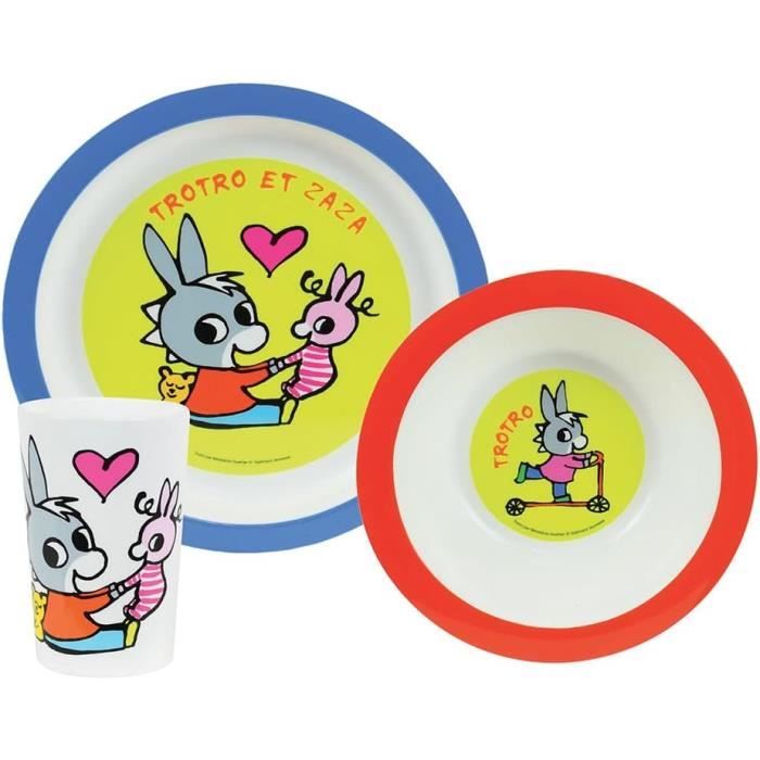 Ensemble Repas Trotro - Assiette, Bol Et Verre Pour Enfant FUN HOUSE