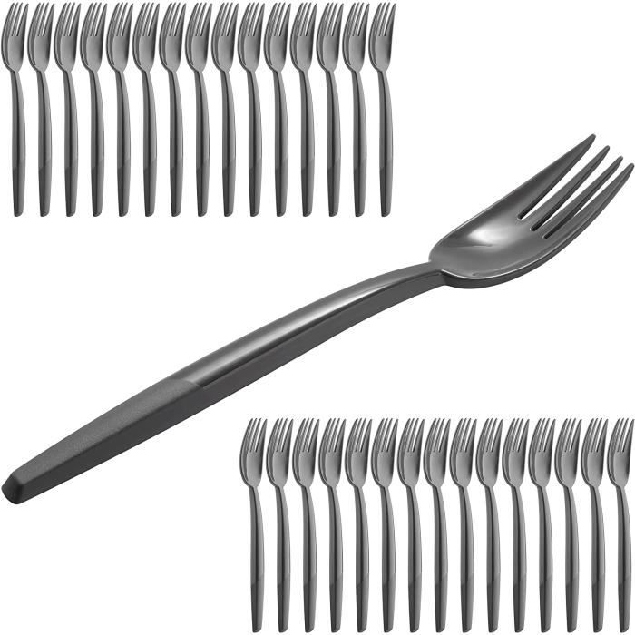 Service Couverts Fête 200 Pièces Exsbtay Couverts En Plastique Transparent 200 Pièces - Couteaux Et Fourchettes Réutilisables Pour Fête, Camping Fourchettes Couteaux Réutilisables