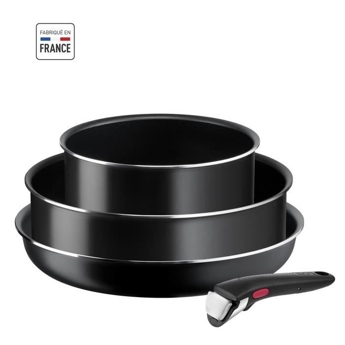TEFAL Ingenio EASY COOK&CLEAN Set 4 pièces - Revêtement anti adhésif -Tous feux sauf induction - Fab