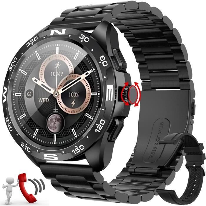 Montre Connectée Homme, Hd Smartwatch Homme Avec Appels Bluetooth, 100+ Sports Etanche Ip67