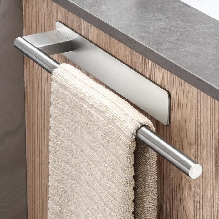 Double Barre Porte Serviette Mural De Salle De Bain, Support Serviette En Acier Inoxydable Pour Cuisine Toilette 50cm Brosse 97043545