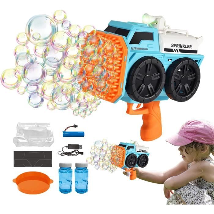 Jouet Machine à Bulles Électrique pour Enfants avec Solution à Bulles 23 Trous Fabrication Automatique de Bulles Format Portable Apparence Mignonne Plus de 3 Ans