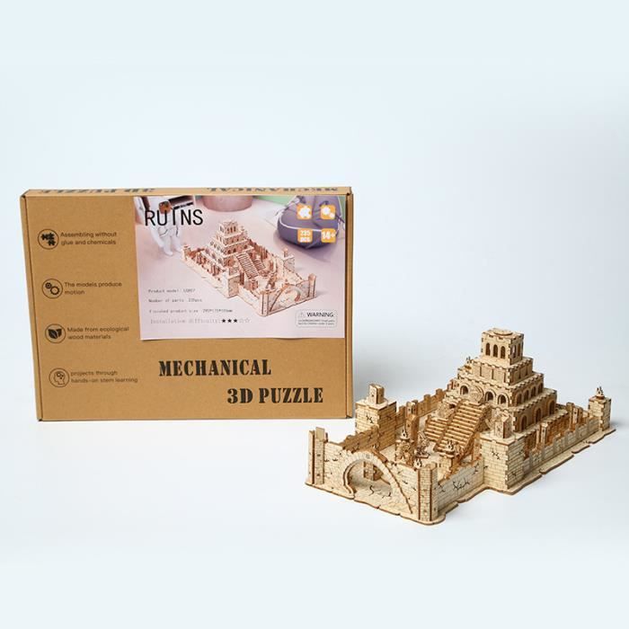 Puzzle 3D • Mécanique • Construction Bois – L'esprit Bois